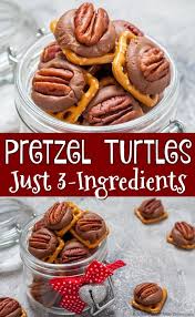 Rolo Pretzel Turtles 3 Ingredients Holiday Baking Recipes Rolo Pretzels Pecan Recipes