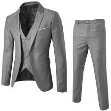 Modoqo Mens Suit Slim Fit Business Wedding Party 3 Piece