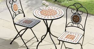 Suntime Outdoor Living Diamond Mosaic 3 Piece Bistro Set Terrasse Sitzgruppe Eisen Gartenmobel Terrassenfliesen