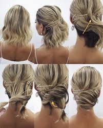 Girl in a short and straight hairstyle looks amazing and blonde hair color tone adds more beauty to her hairstyle. 30 Updos For Short Hair To Feel Inspired Confident In 2021 Hair Adviser