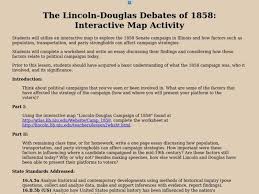 The Lincoln Douglas Debates Of 1858 Interactive Map