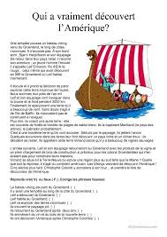 Qui A Vraiment Decouvert L Amerique Comprehension De Lecture French Expressions Lecture Comprehension Ce2