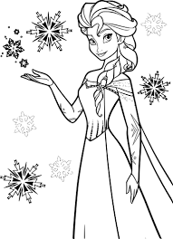 Coloriage Elsa la Reine des neiges à imprimer gratuit