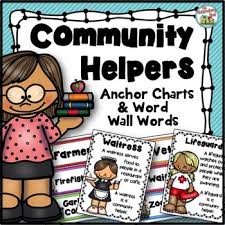 Community Helpers Anchor Charts And Word Wall Cards