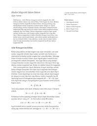 Magnet sendiri berasal dari bahasa yunani yang adalah kata magnesia dan berarti batu magenisia. Pdf Medan Magnetik Dalam Bahan