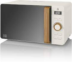 Everything bargains russell hobbs 17l microwave inspire kettle. Swan Sm22036whtn Nordic Digital Microwave With Wood Effect Handle Soft Touch Casing And Matt Finish 800 W Cotton White Amazon De Home Kitchen