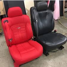 The Black Buck Was Modified To Be The Red Leather Bucket By Modifying The Sea Automotive Upholstery Custom Car Interior Evenflo Tribute Lx Convertible Car Seat