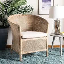 Safavieh Alexana Rattan Armchair Kohls Linen Accent Chairs Rattan Armchair White Furniture Living Room