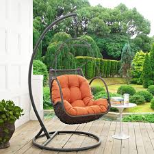 Modway Arbor Outdoor Patio Swing Chair With Stand In A Gray Orange Finish Eei 2279 Ora Set Actualize Yo Swinging Chair Patio Swing Chair Outdoor Patio Swing