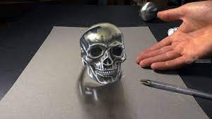 It is hard to believe someone can produce something so realistic with its a daily design inspiration blog. Hyperrealism Drawing Of A Human Skull As Optical Illusion 3d Realism Drawing Painting Illustration Paintings By Stefan Pabst Artist Com
