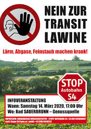 Samstag 14 Marz Infoveranstaltung Zur Neue Transitroute Ungarn Burgenland A3 S4 Wiener Neustadt S4 A2