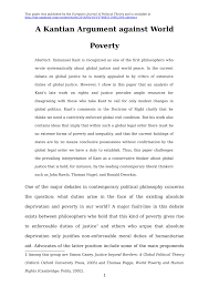 Pdf A Kantian Argument Against World Poverty