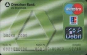 Die dresdner bank aktiengesellschaft war bis zum 10. Bankkarte Dresdner Bank Dresdner Bank Deutschland Bundesrepublik Col De Ms 0007 01
