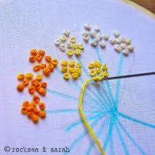 Embroidery designs embroidery patterns embroidery kits crewel embroidery brazilian embroidery french knot embroidery types of embroidery digital embroidery hardanger embroidery. Stitch Flowers French Knots Sarah S Hand Embroidery Tutorials