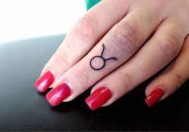 Zodiac Taurus Symbol Finger Tattoo Taurus Tattoos Finger Tattoos Zodiac Taurus Tattoo
