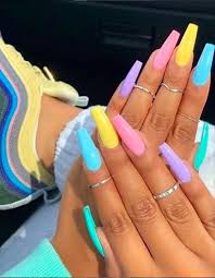 49pastel blue jeans acrylic nails. 76 Charming Acrylic Nails For Long Nails And Short Nails The First Hand Fashion News For Females Long Nails Pastel Nails Designs Cute Acrylic Nails