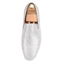 Men's formal shoes at myntra: Onedrop Men Handmade Leather Dress Shoes Silver Rhinestone Party Weddi