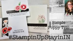 The advantage is if you drop them you're not scrabbling around trying to get them back into the right order, and then find where you'd got up to. Peaceful Poppies Elements Trio Of Note Cards Tutorial Stampin Up