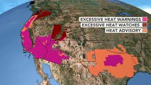 For the second excessive heat warning, dangerously hot conditions with heat index values up to 108 expected. Sweltering Heat Wave Bakes The Western United States Cbs News