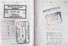 Postal codes database of colombia. File Canadian Passport Pages Colombia Uk Stamps Jpg Wikimedia Commons