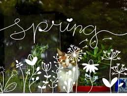 Pin Von Niki Auf Fruhling Fruhling Fensterdekoration Kreidemalerei Kreidestifte