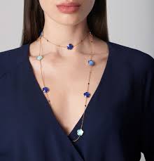 Colier Pasquale Bruni Petit Joli aur 18 kt flori cu diamante si pietre  semipretioase 16541R