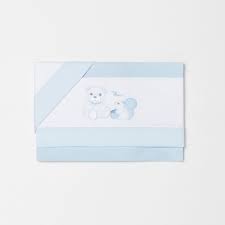 Set 3 Lenzuola Ricamate Per Culla Bianche E Azzurre Thun Ovs In Cotone Biologico Culle Bianche Cotone Biologico Lenzuola