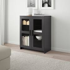 Countertop desk for office astonishing buffet bas salon ikea. Brimnes Armoire Avec Portes Verre Noir 78x95 Cm Ikea