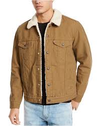 Levi S Men S Sherpa Canvas Trucker Jacket Reviews Coats Jackets Men Macy S