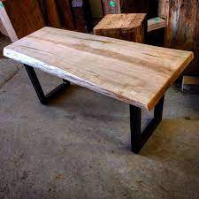 It fits to traditional style and décor. Live Edge Ambrosia Maple Coffee Table By Barnboardstore Com Clear Coat Finished Was Used On This One With Satin Black Barn Board Tables Live Edge Table Table