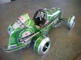 Miniature Car Models Made From Recycled Beer Cans Hiconsumption Beer Can Art Aluminum Can Crafts Old Beer Cans