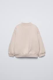 ÁO NỈ CỔ TRỤ - Kem | ZARA Vietnam