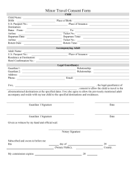 This Printable Minor Consent Travel Form Allows Legal Guardians To Allow Their Children To Travel Travel Consent Form Consent Forms Child Travel Consent Form