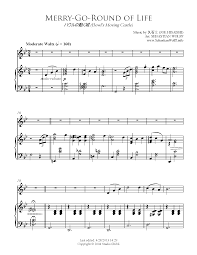 Joe Hisaishi Merry Go Round Of Life Piano Sheet Music 