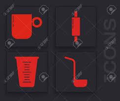 Customary units of volume derived from the imperial. Set Kitchen Ladle Coffee Cup Rolling Pin And Measuring Cup Icon Vector Royalty Free Cliparts Vectors And Stock Illustration Image 153841606