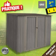 Son aspect bois lui confère un look unique, ainsi il se fondra parfaitement dans les jardins traditionnels. Abri De Jardin Metal Aspect Bois Vieilli 75 3 3 M Colori Gris