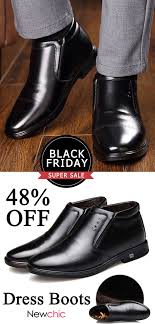 Black Friday Special Sale Formal Dress Boots Here At Newchic Com 48 Off Men Warm Plush Lining Point Winter Fashion Boots Dress With Boots Black Outfit Winter