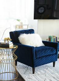 Elegant And Modern Blue Velvet Chair For Stylish Living Room Trendy Living Rooms Blue Living Room Blue Accent Chairs