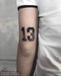I would tattoo the number 13 because i was born on that day, my name begins with the letter m, which is the 13th letter of the alphabet and because i consider it lucky. Tattoo Tagged With Number Ozgedemir Mathematical Tricep 13 Facebook Blackwork Twitter Lucky 13 Minimalist Medium Size Inked App Com