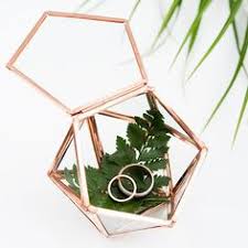 Small Glass Geometric Terrarium Style Ring Box Wedding Ring Box Wedding Rings Simple Wedding Rings Unique
