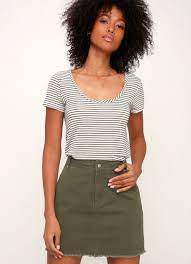 Olive Green Denim Skirt Green Skirt Outfits Olive Green Skirt Army Green Skirt