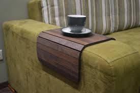 Sofa Tray Table Walnut Colorwooden Coffee Table Sofa Etsy Couch Table Coffee Table Wood Tray Table