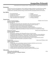 best process controls engineer resume