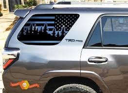 Black American Flag Rear Window Decal Forest Trees Usa Flag Decal For 2010 2019 Toyota 4runner Trd Pro Windows Flag Decal 4runner American Flag Sticker