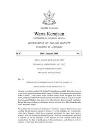 Akta 80 akta perpustakaan negara 1972. Akta Acara Kewangan 1957 15 Januari 2004