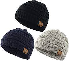 Beginners don't have to miss out on the baby hat pattern fun, and will find plenty of cute choices among these patterns. Amazon Com Durio Soft Warm Knitted Baby Hats Caps Cute Cozy Chunky Winter Infant Toddler Baby Beanies For Boys Girls 3 Pack Black Light Grey Navy Clothing Shoes Jewelry
