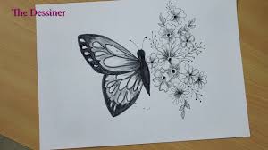 Download Butterfly Drawing Half Flower Novocom Top