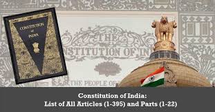 Constitution Of India List Of All Articles 1 395 And