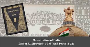 constitution of india list of all articles 1 395 and