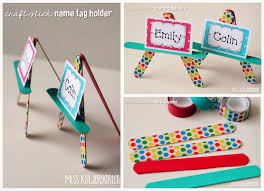 Scotchexp Craft Stick Name Tag Holders Miss Kindergarten Craft Stick Crafts Diy Name Tags Miss Kindergarten